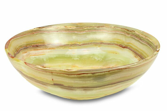 Polished Green Banded Calcite Bowl - Pakistan #301346